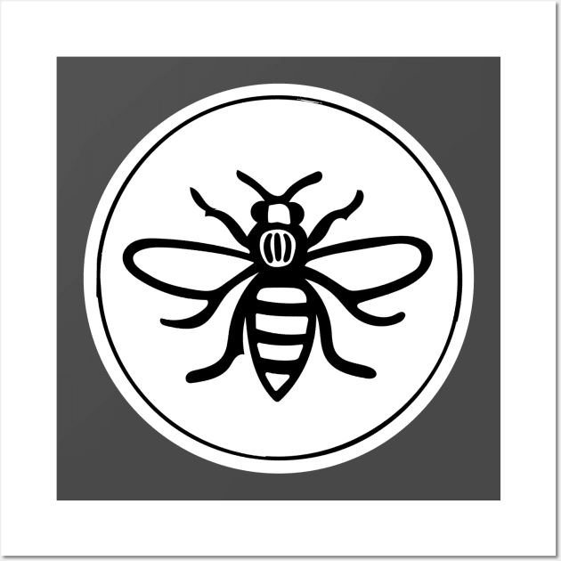 Manchester Bee Wall Art by Olly Illustrated